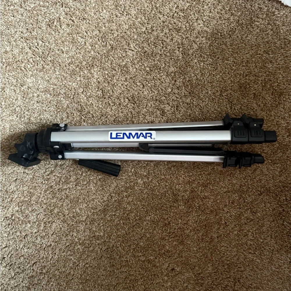 Silver and Black Tripod with Telescoping Legs and Quick-Release Locks
